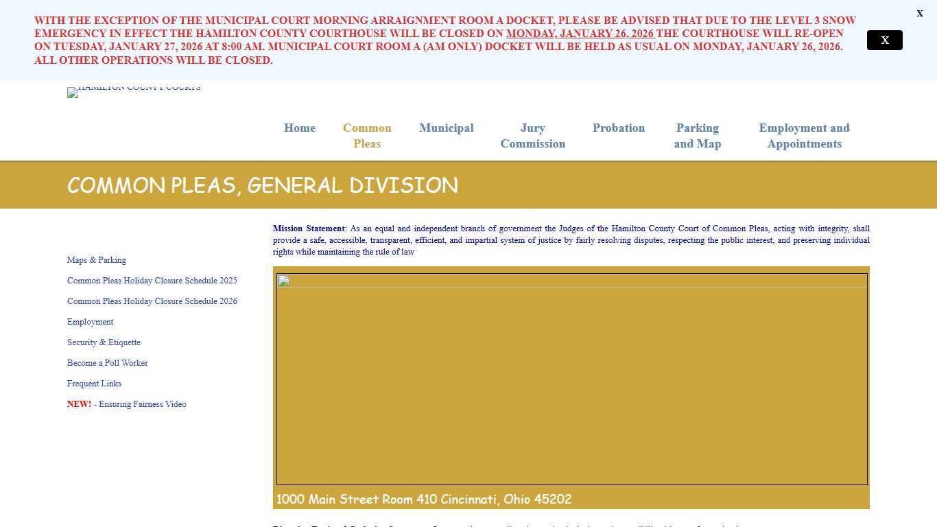 Common Pleas, General Division Hamilton County Courts