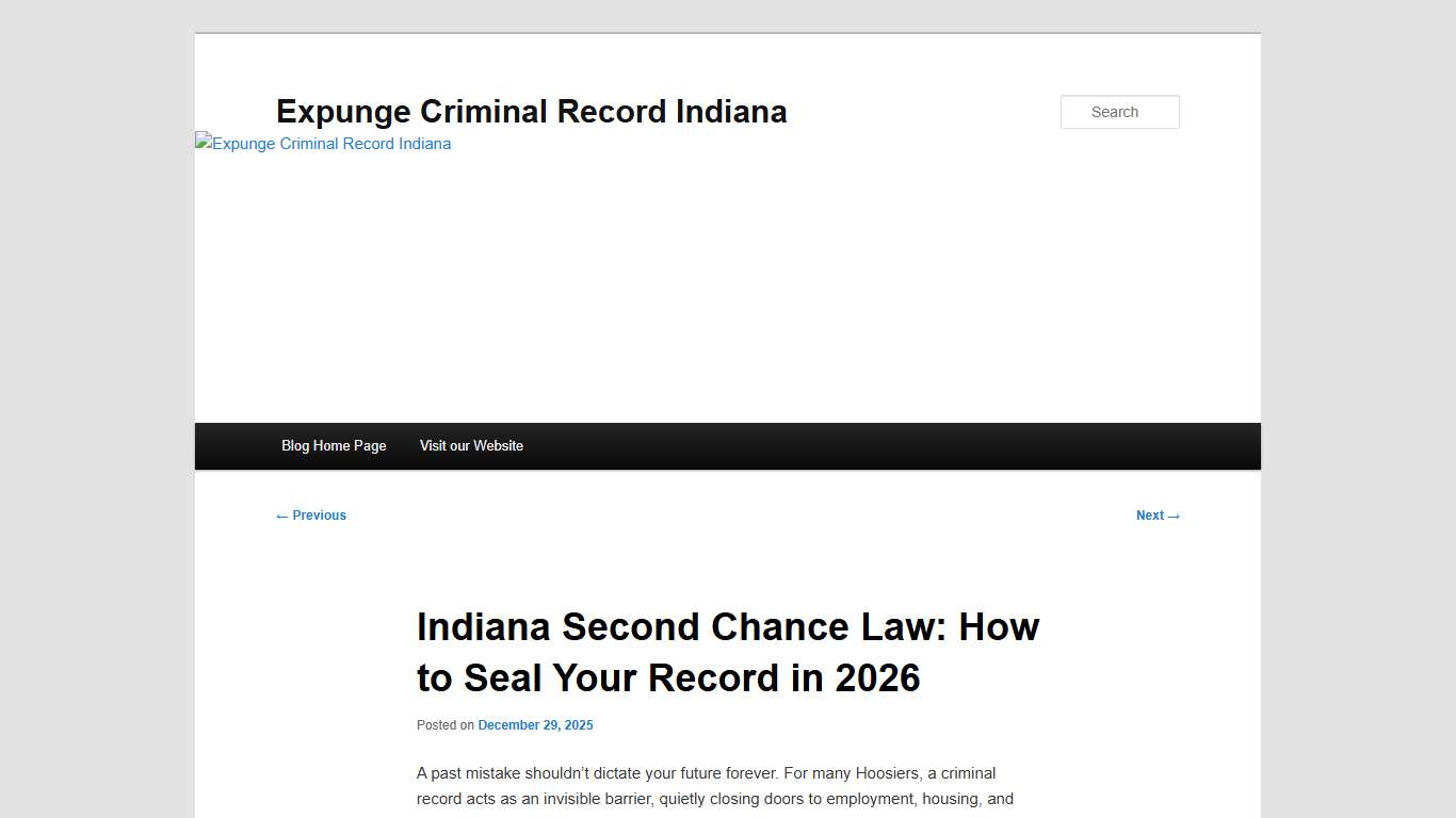 Indiana Second Chance Law: How to Seal Your Record in 2026 Expunge Criminal Record Indiana