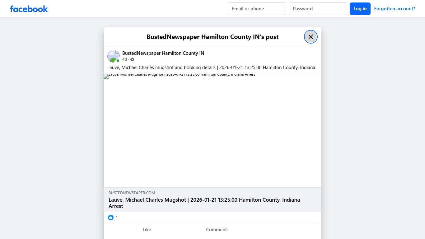 Lauve, Michael... - BustedNewspaper Hamilton County IN Facebook